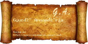 Gyuró Annamária névjegykártya